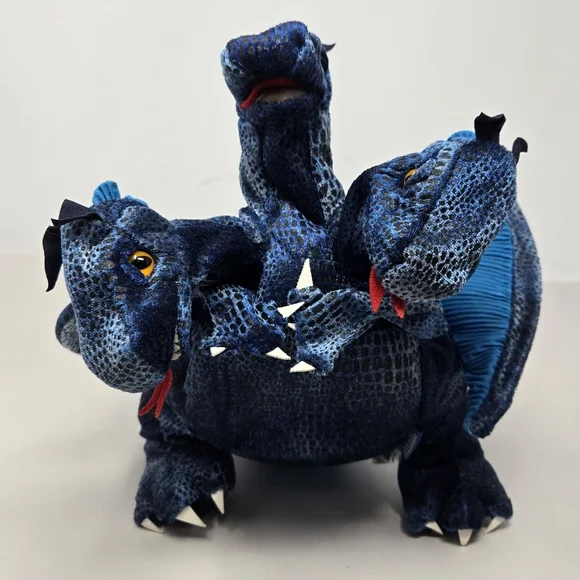 Folkmanis Three-Headedblue Dragon Hand Puppet Storytelling Play Fun For Kids - Picture 2 of 16